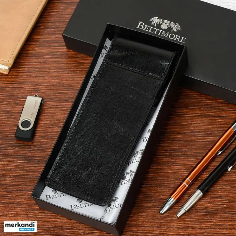 Estuche de cuero para bolígrafos Beltimore rojo G91