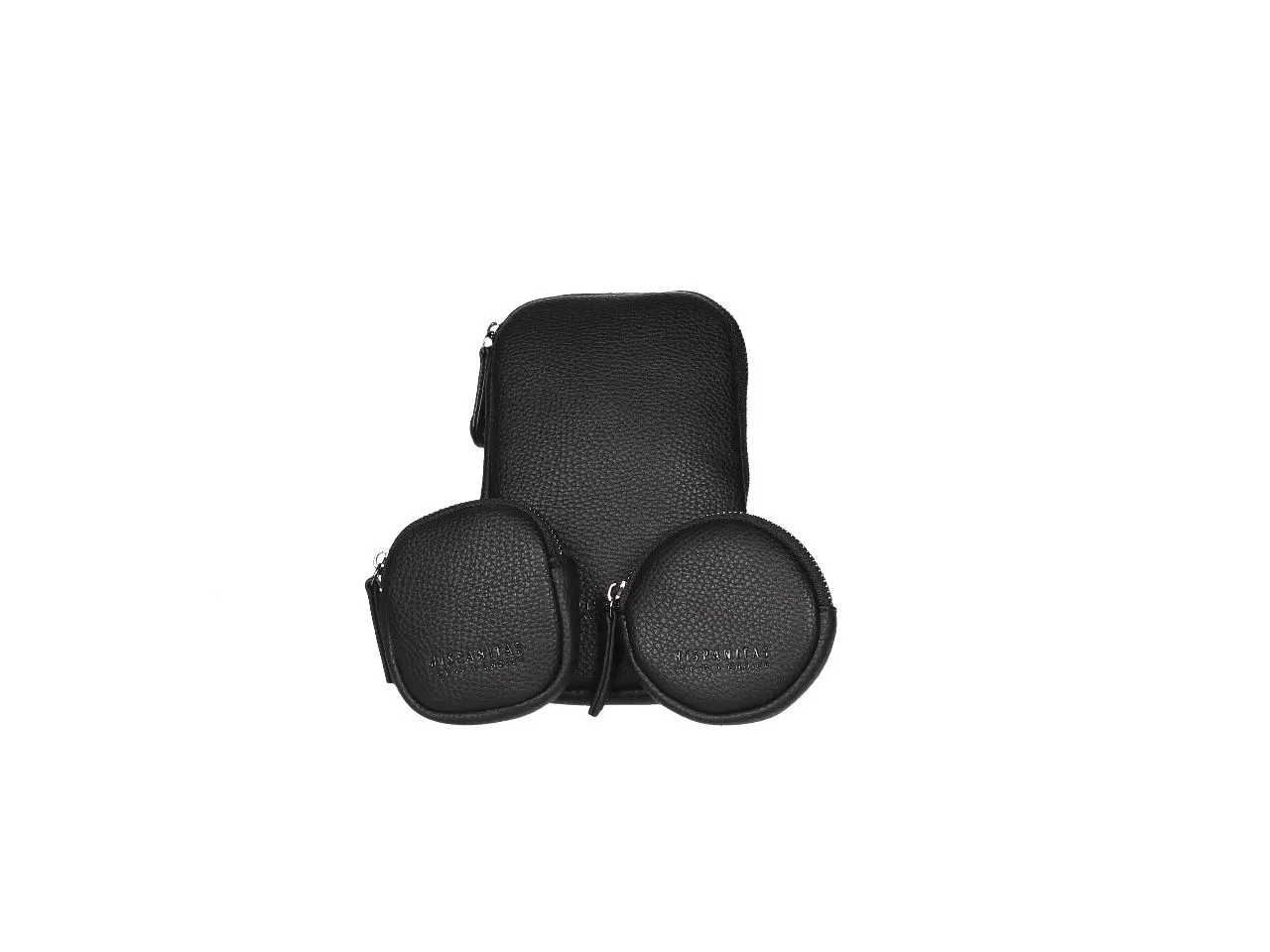 Funda De Movil Negra Con Dos Monederos Colgantes