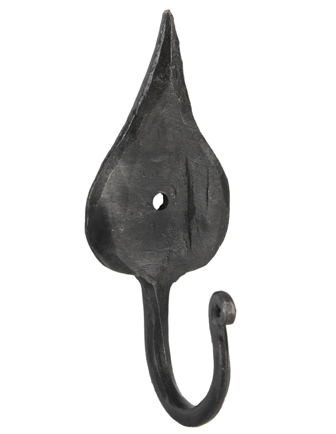 Gancho medieval de pared forjado a mano, diseño hoja