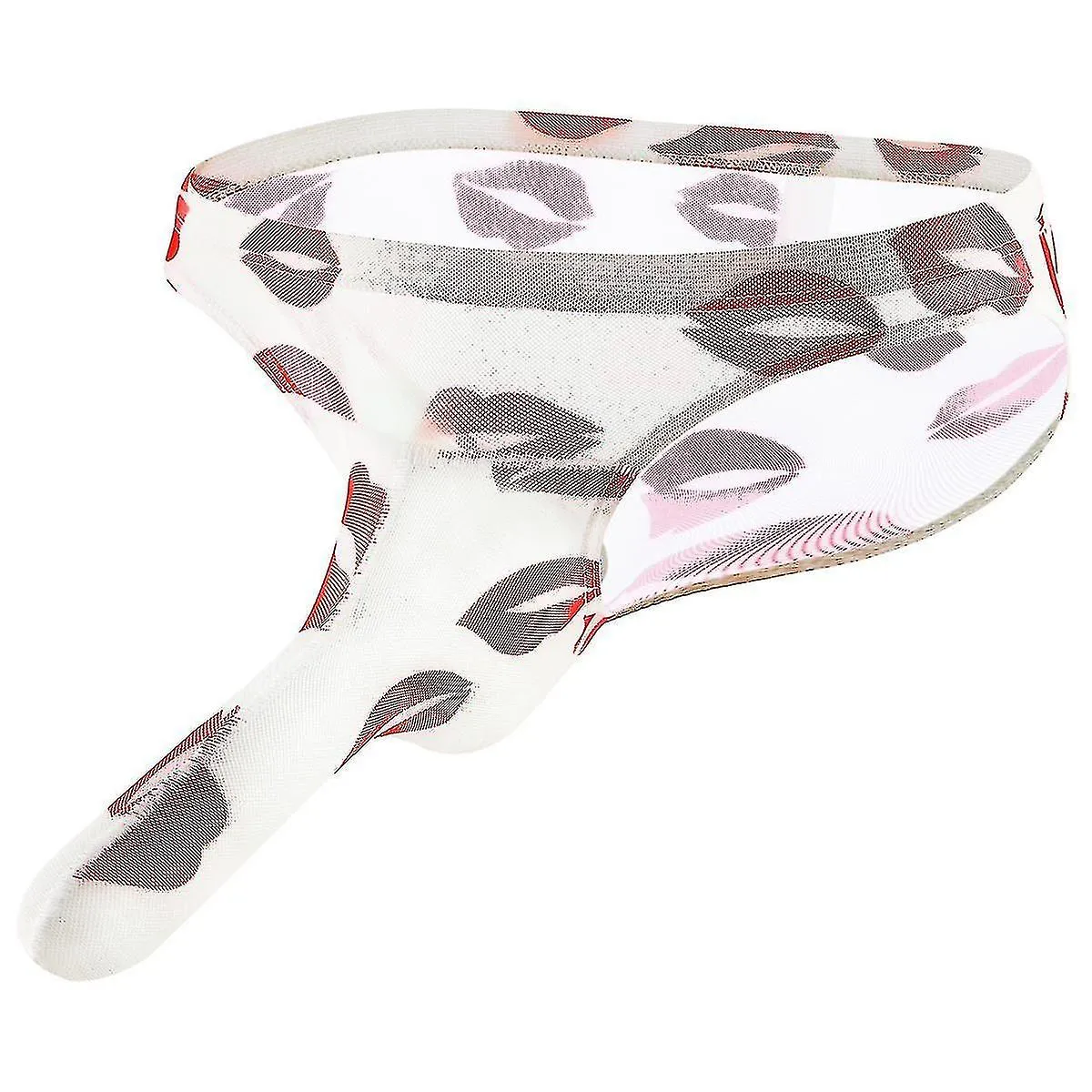 Hombre Sexy Lip Printed Briefs Ropa interior erótica Calzoncillos de malla
