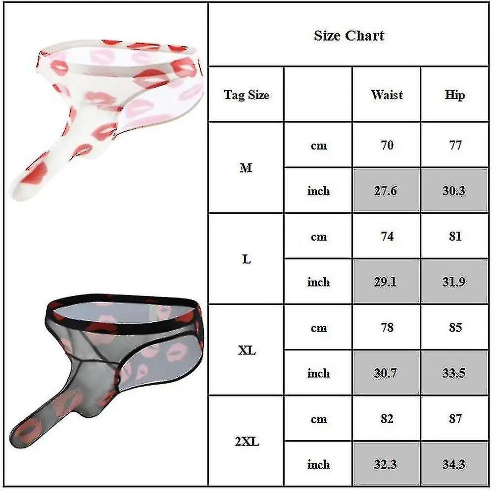 Hombre Sexy Lip Printed Briefs Ropa interior erótica Calzoncillos de malla