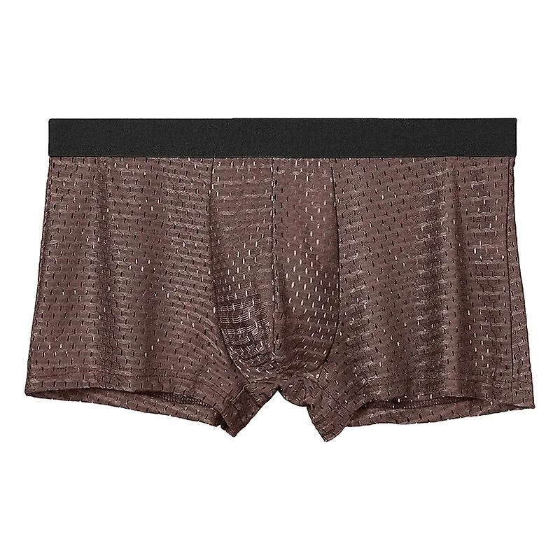 Hombres S Boxers Ropa Interior Sexy Hombres Hielo Seda Malla Bragas Transpirable U Convexa Bolsa Calzoncillos Masculino Boxer Sh