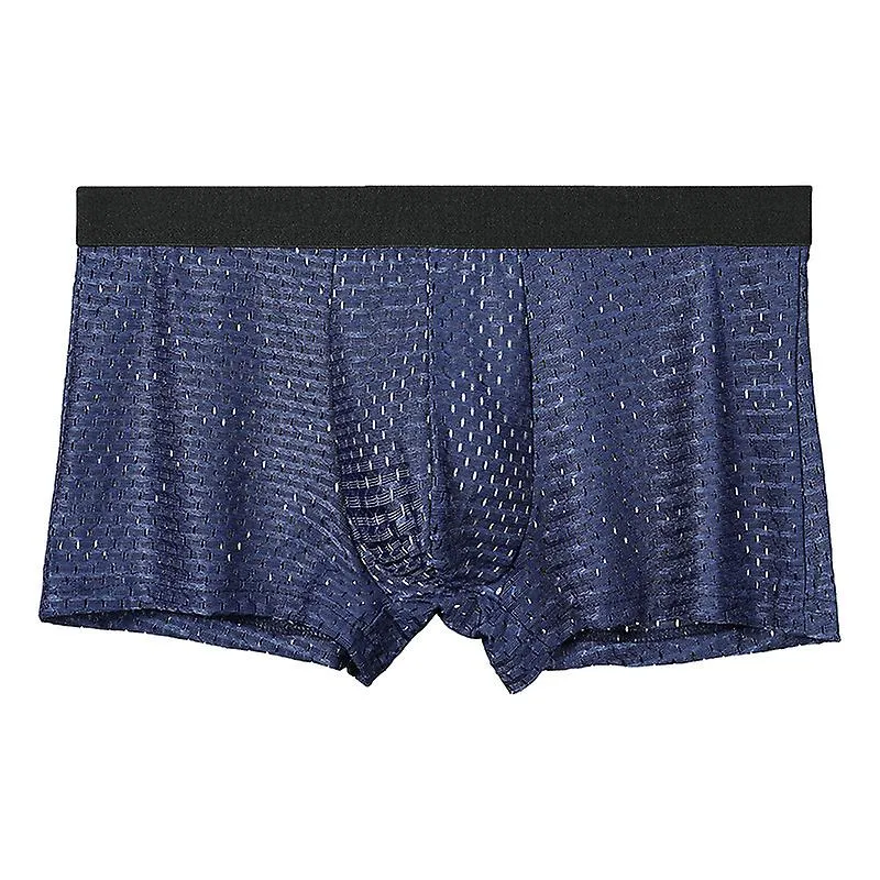 Hombres S Boxers Ropa Interior Sexy Hombres Hielo Seda Malla Bragas Transpirable U Convexa Bolsa Calzoncillos Masculino Boxer Sh
