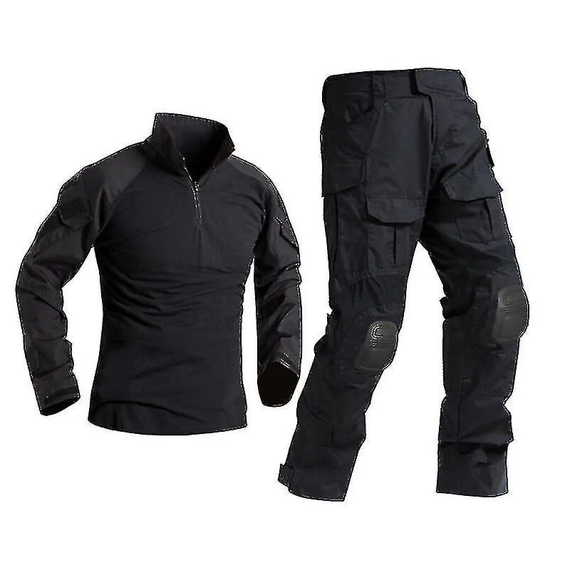 Hombres Uniforme táctico militar Camisa Pantalones de combate Traje con rodilleras Ropa del ejército Airsoft Paintball Camuflaje