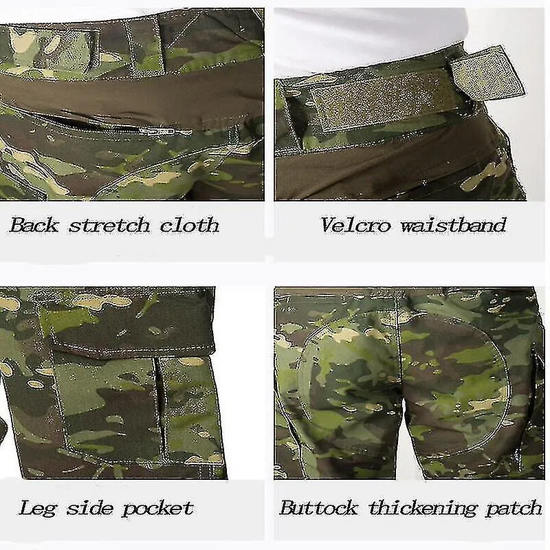 Hombres Uniforme táctico militar Camisa Pantalones de combate Traje con rodilleras Ropa del ejército Airsoft Paintball Camuflaje