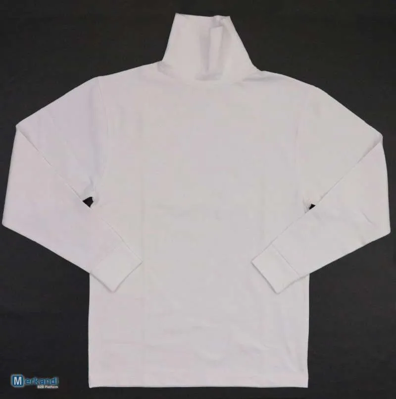 JERSEY DE HOMBRE DE ALTA CALIDAD EN BLANCO  JERSEY DE CUELLO ALTO UNISEX SXXL HECHO DE ALGODóN