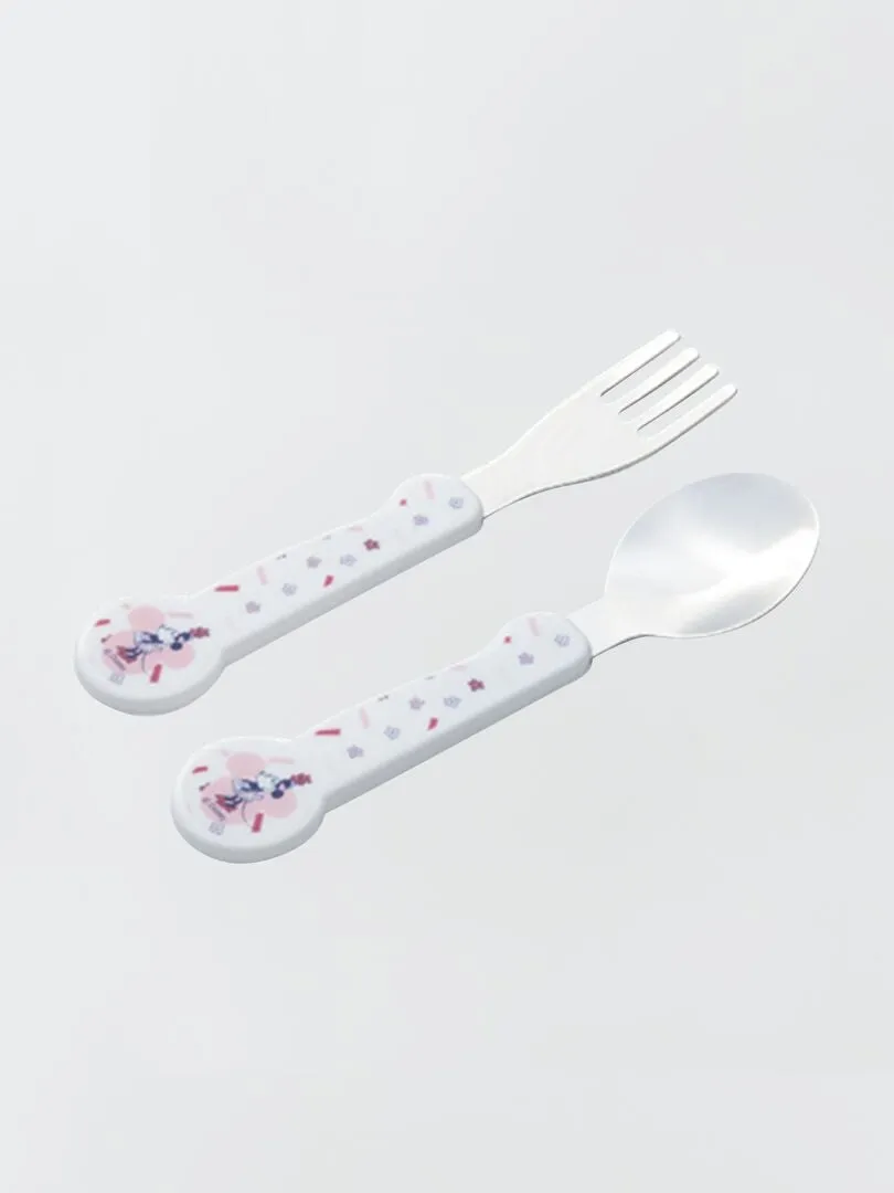 JUEGO DE 2 CUBIERTOS 'MINNIE'  ROSA