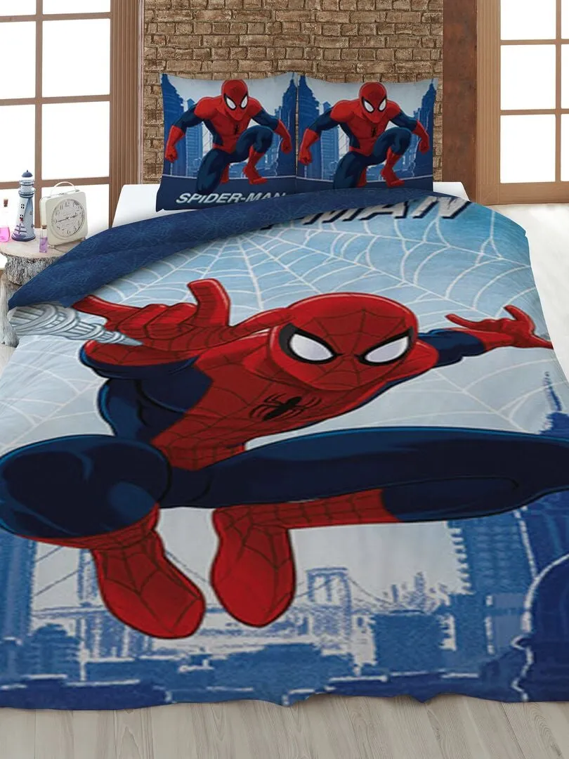 JUEGO DE CAMA 'SPIDERMAN'  INDIVIDUAL  AZUL