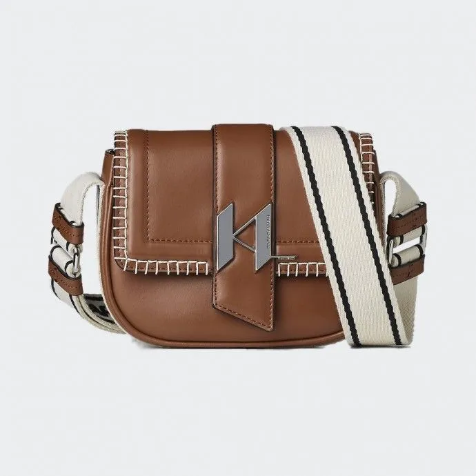 KARL LAGERFELD Karl Lagerfeld K/Saddle Whipstitch Bolso al hombro pequeño