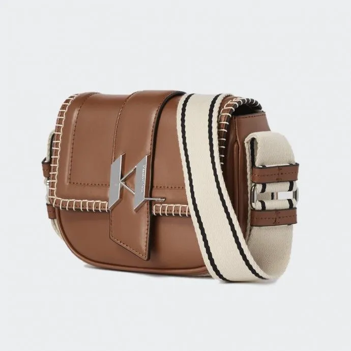 KARL LAGERFELD Karl Lagerfeld K/Saddle Whipstitch Bolso al hombro pequeño