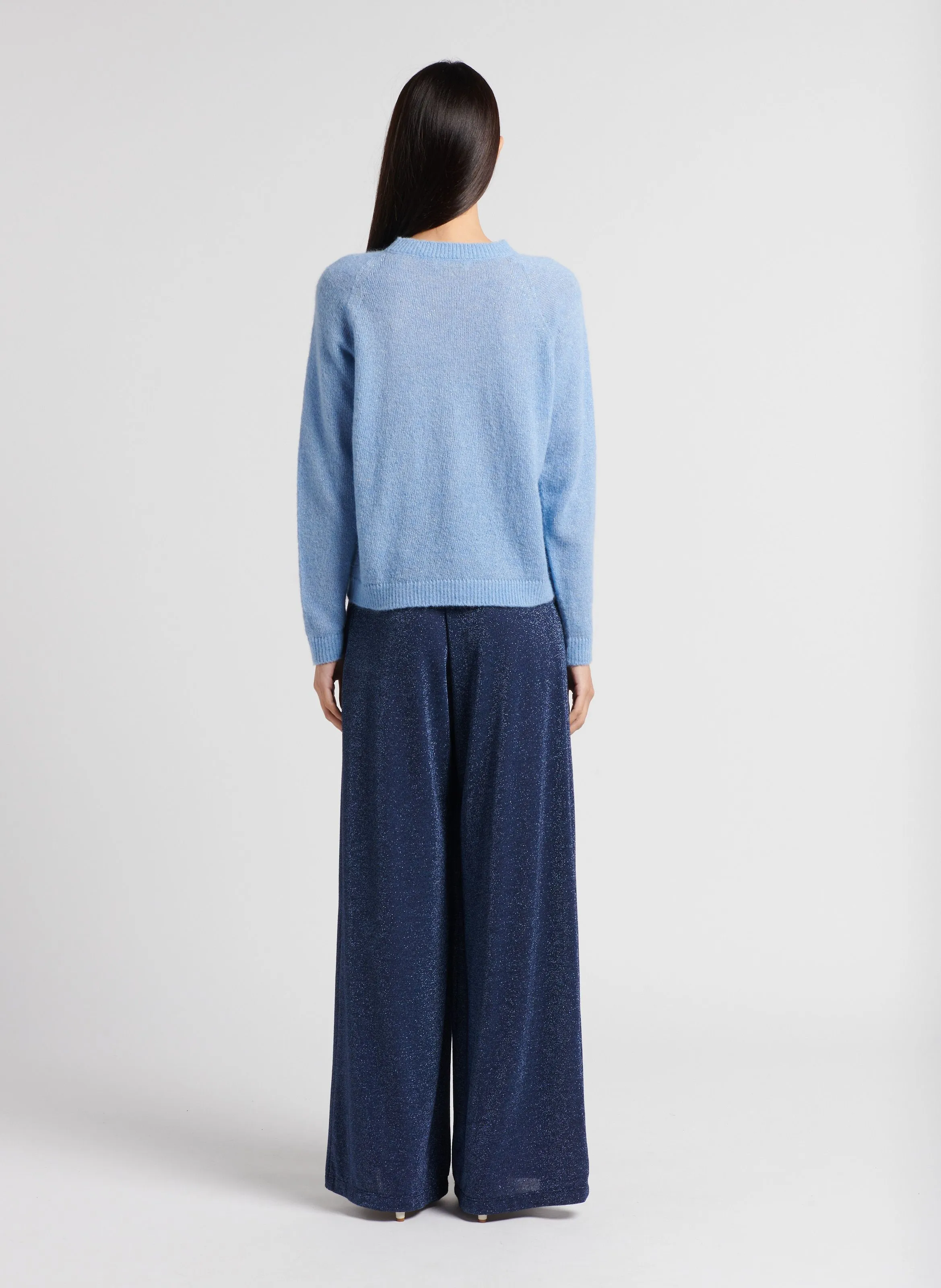 KYO  SWEATER RECTO DE ALPACA MEZCLADA EN AZUL