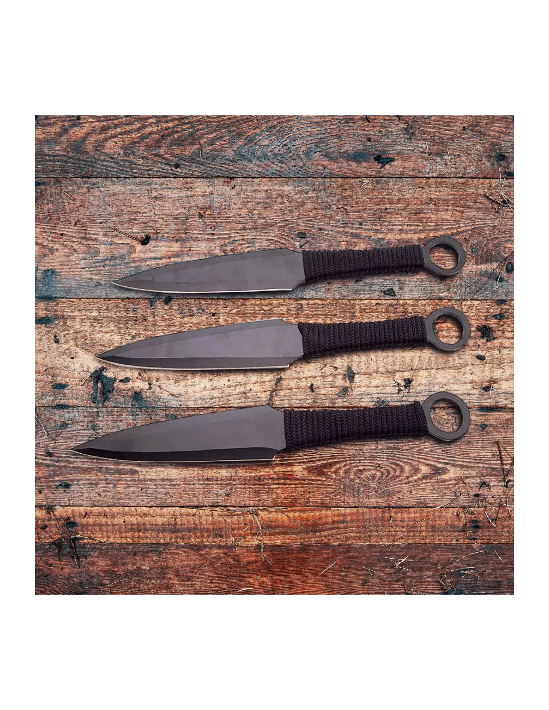 Lanzadores grandes tipo kunai, 30 cm.