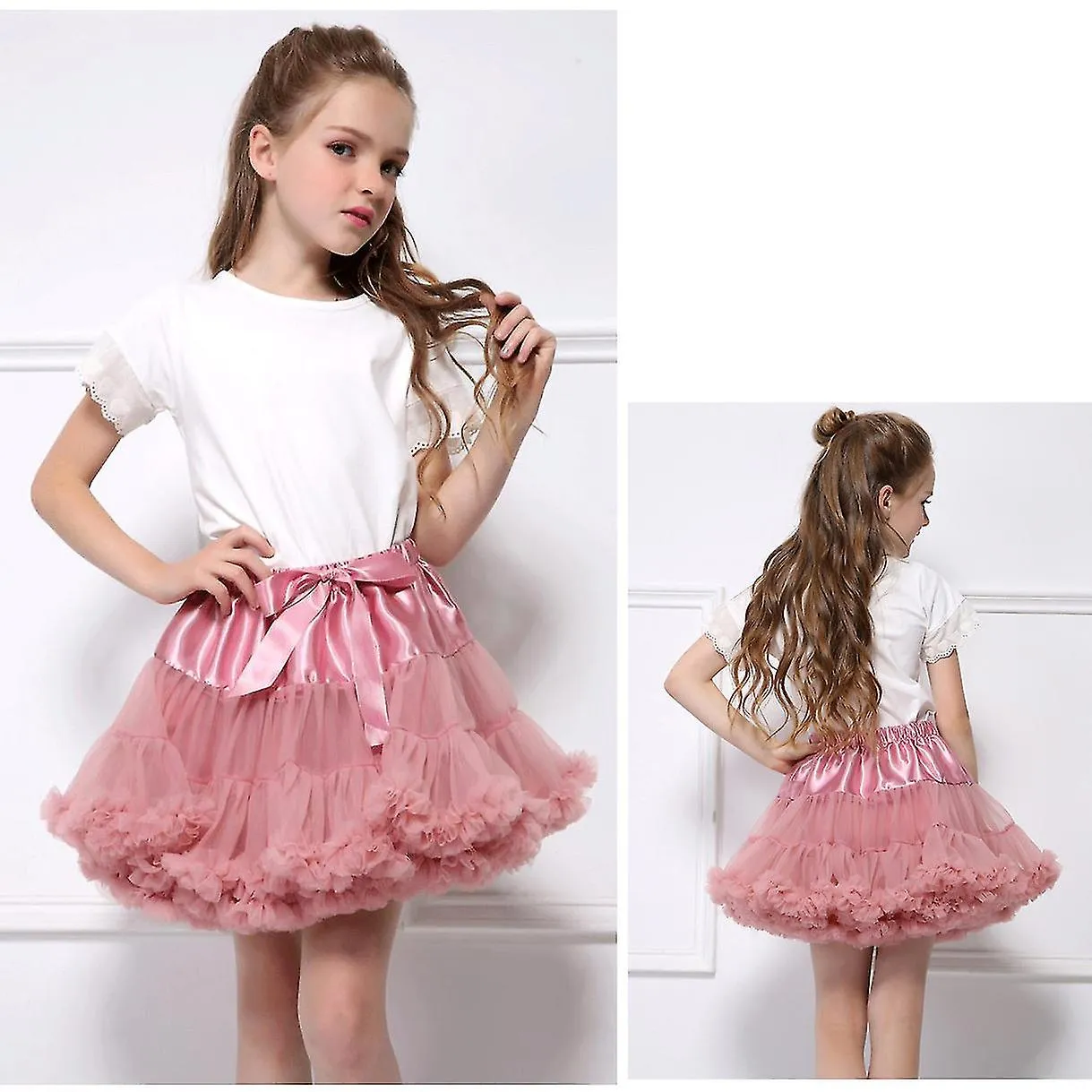 Linda Pettiskirt Esponjosa Tutu Vestido Falda de enagua para bebé pequeño Adolescentes Niñas adultas