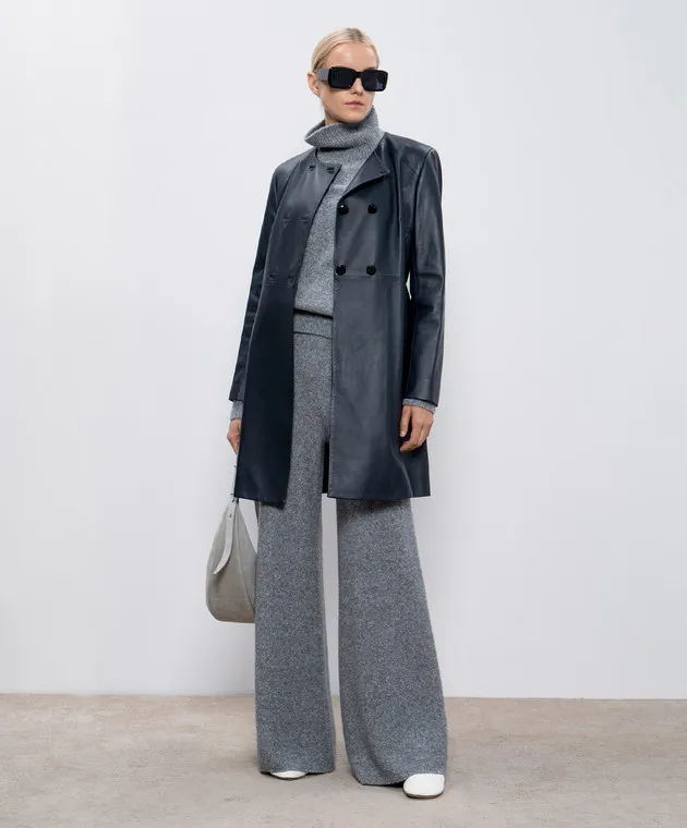 LISA YANG Eleonora gray melange sweater with cashmere