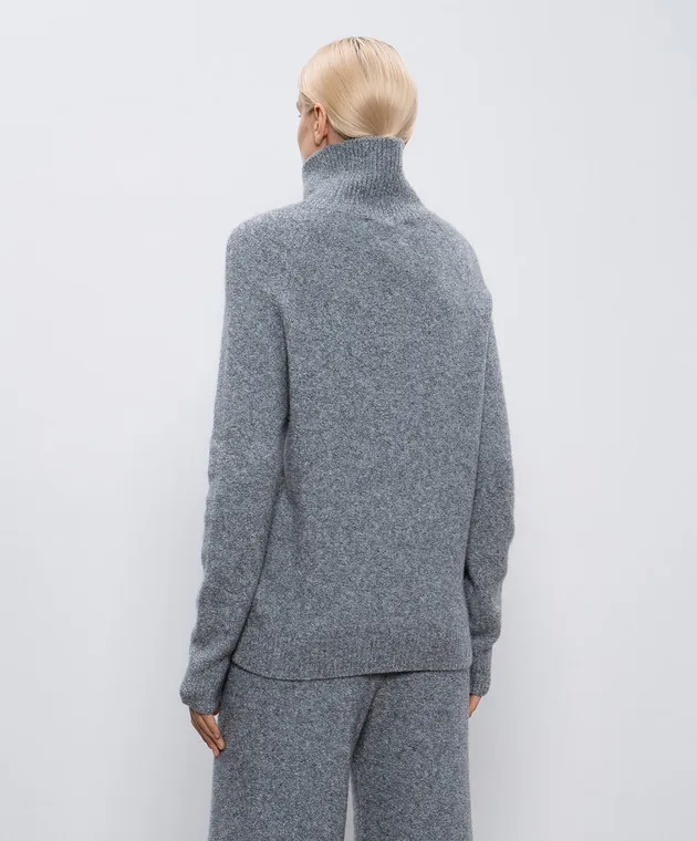 LISA YANG Eleonora gray melange sweater with cashmere