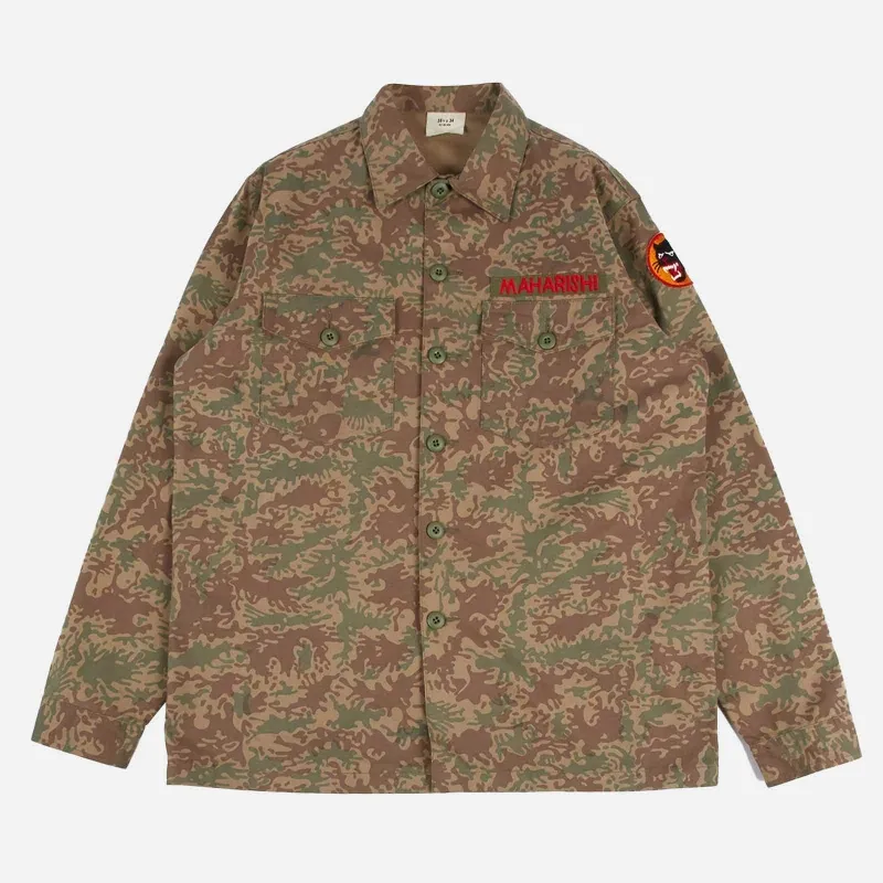 MAHARISHI 3582JUNGLE CAMO TIGER EMBROIDERED SHIRT