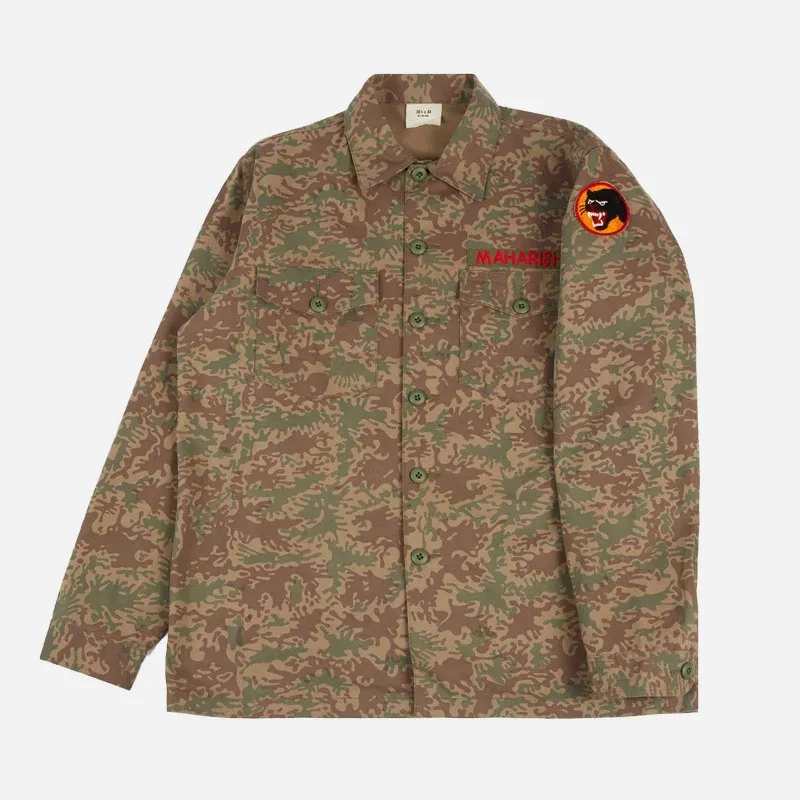 MAHARISHI 3582JUNGLE CAMO TIGER EMBROIDERED SHIRT