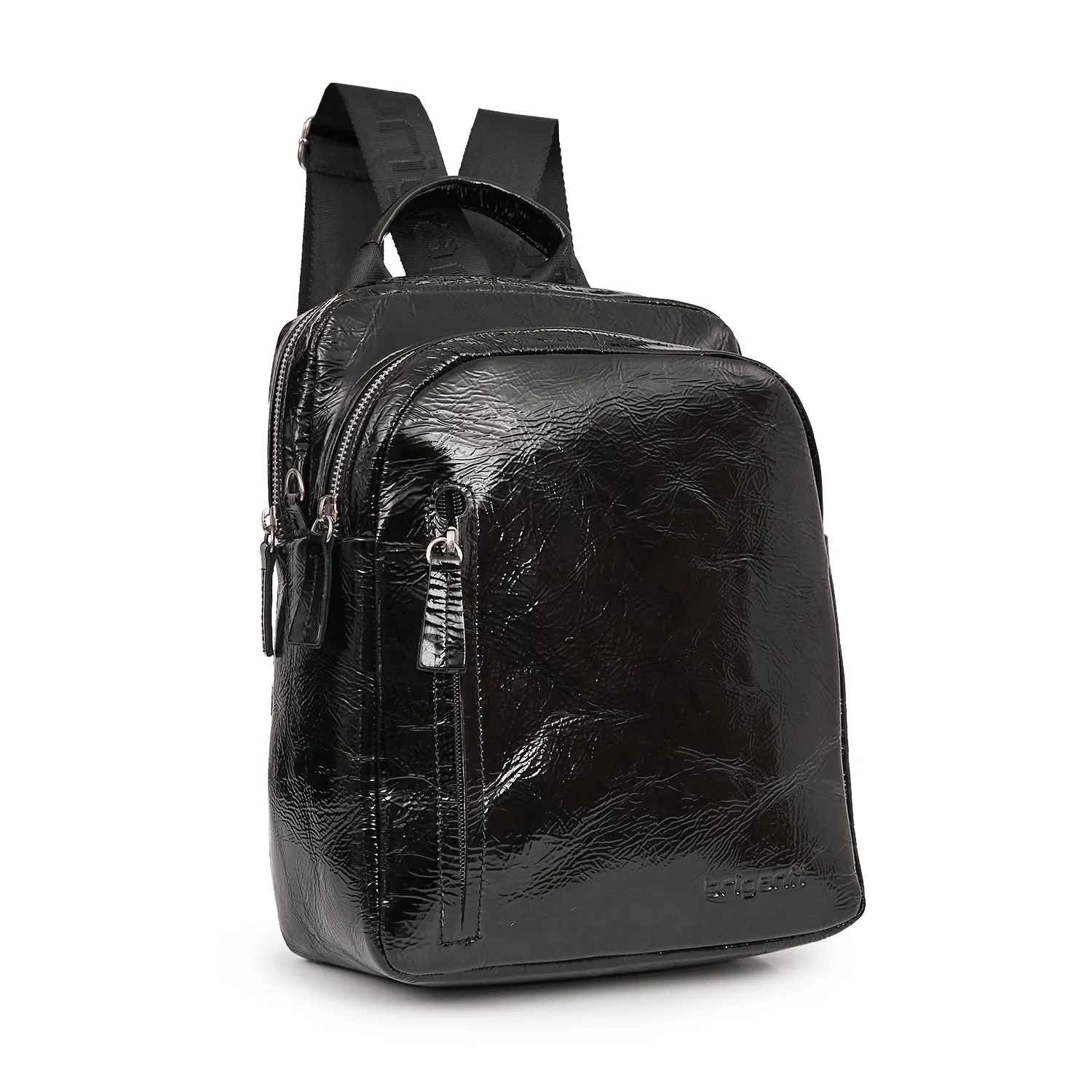 MOCHILA MILAN NEGRA CHAROL