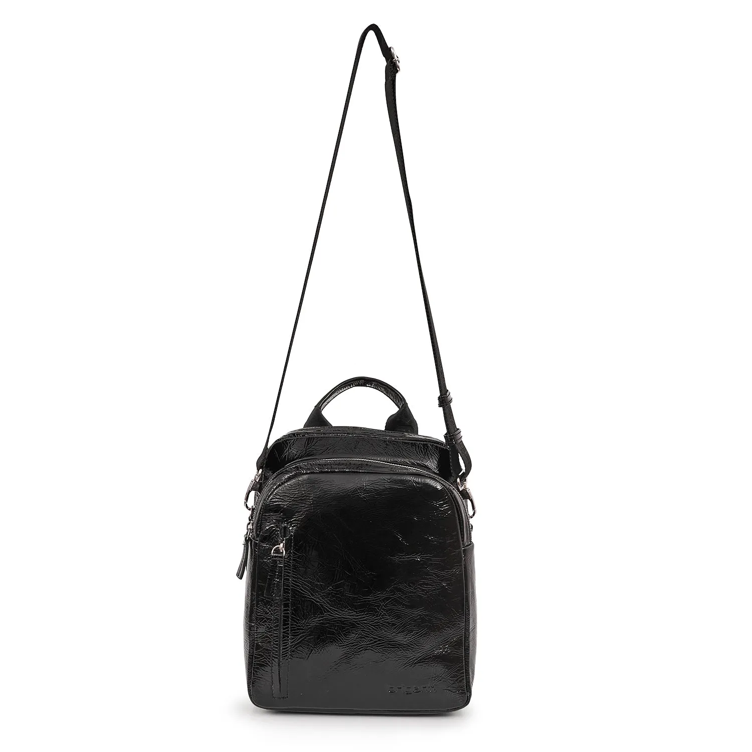 MOCHILA MILAN NEGRA CHAROL