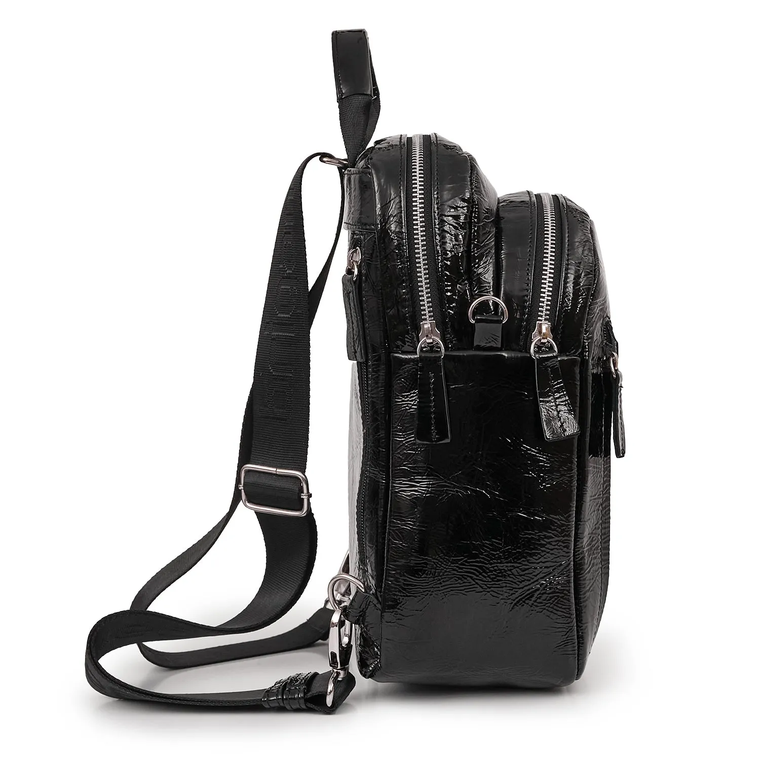MOCHILA MILAN NEGRA CHAROL