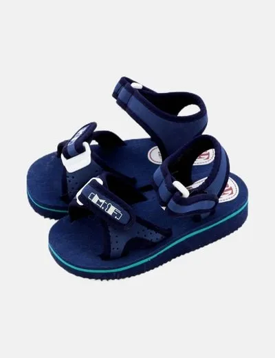 Moda de españa Chancla azul marino velcro