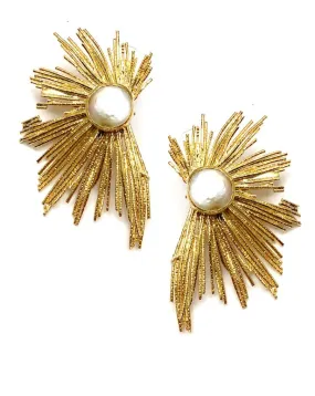 MUJER PENDIENTES GRANDES JOYERIA, PARA LUCIR RADIANTE MADRE PERLA