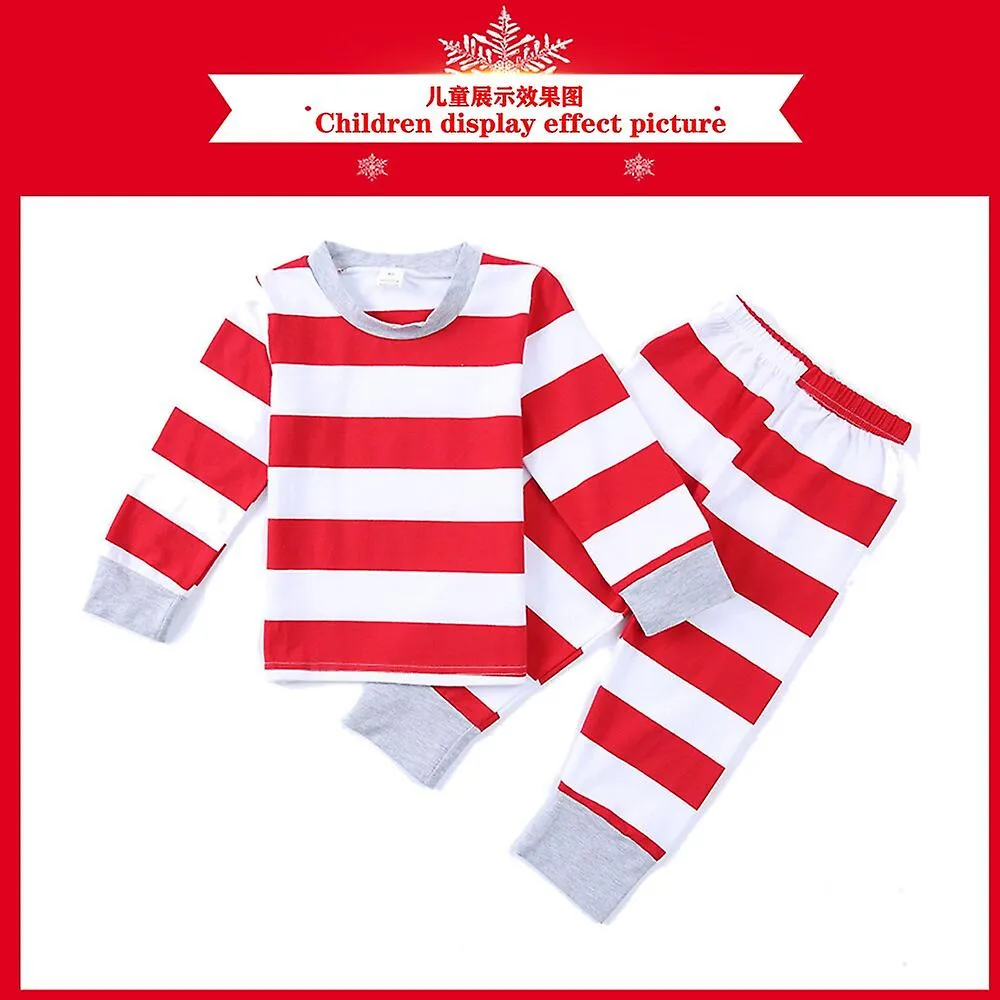 Navidad Familia Ropa a juego Pijamas de Navidad Conjunto Madre Padre Hijos Hijo Dos piezas Trajes Pijama a rayas rojas Ropa de d
