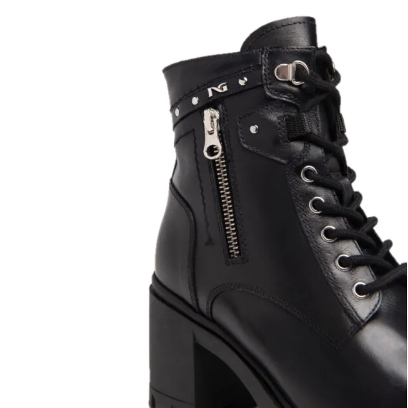 NEROGIARDINI 205881 Negro Bota tipo militar tacón medio mujer