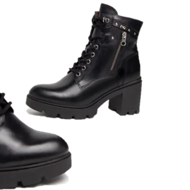 NEROGIARDINI 205881 Negro Bota tipo militar tacón medio mujer