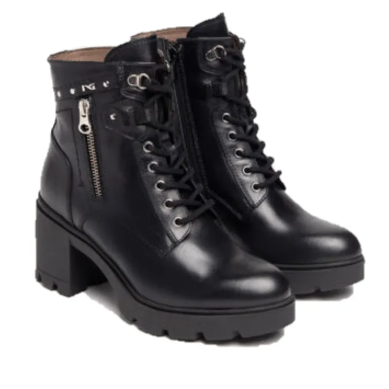 NEROGIARDINI 205881 Negro Bota tipo militar tacón medio mujer