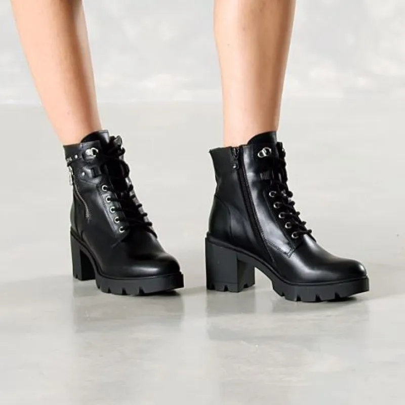 NEROGIARDINI 205881 Negro Bota tipo militar tacón medio mujer