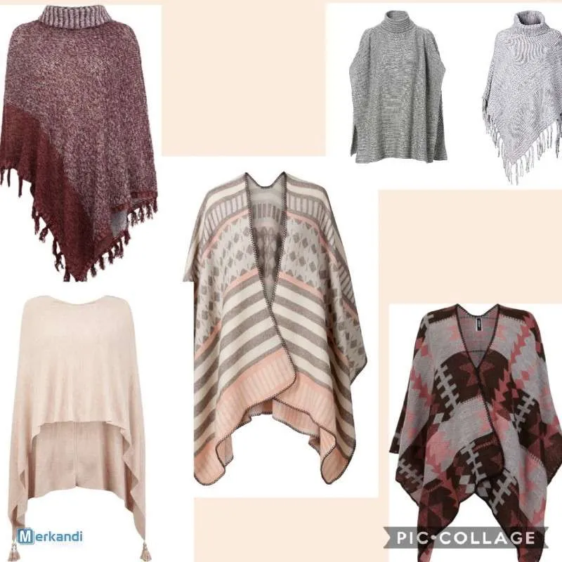 NUEVA COLECCIóN DE PONCHOS Y RUANAS  TEJIDOS DE ALTA CALIDAD Y DISEñOS VARIADOS  REF: RNEW01