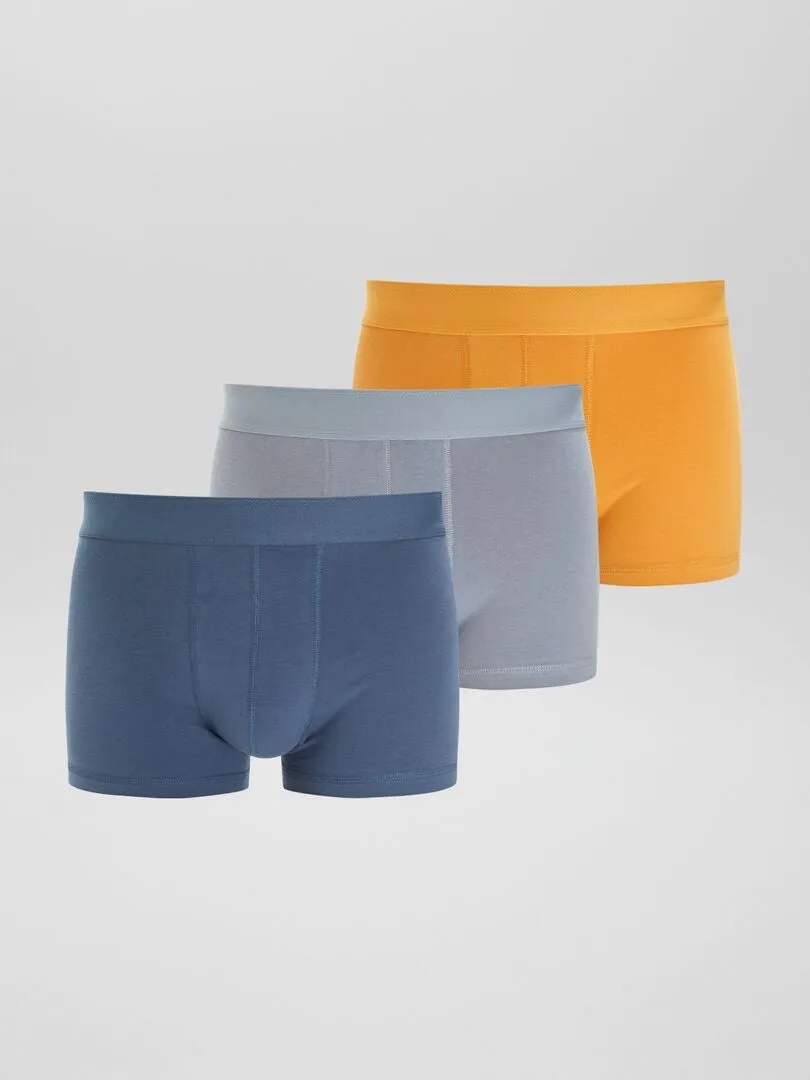 PACK DE 3 BOXERS LISOS  AZUL