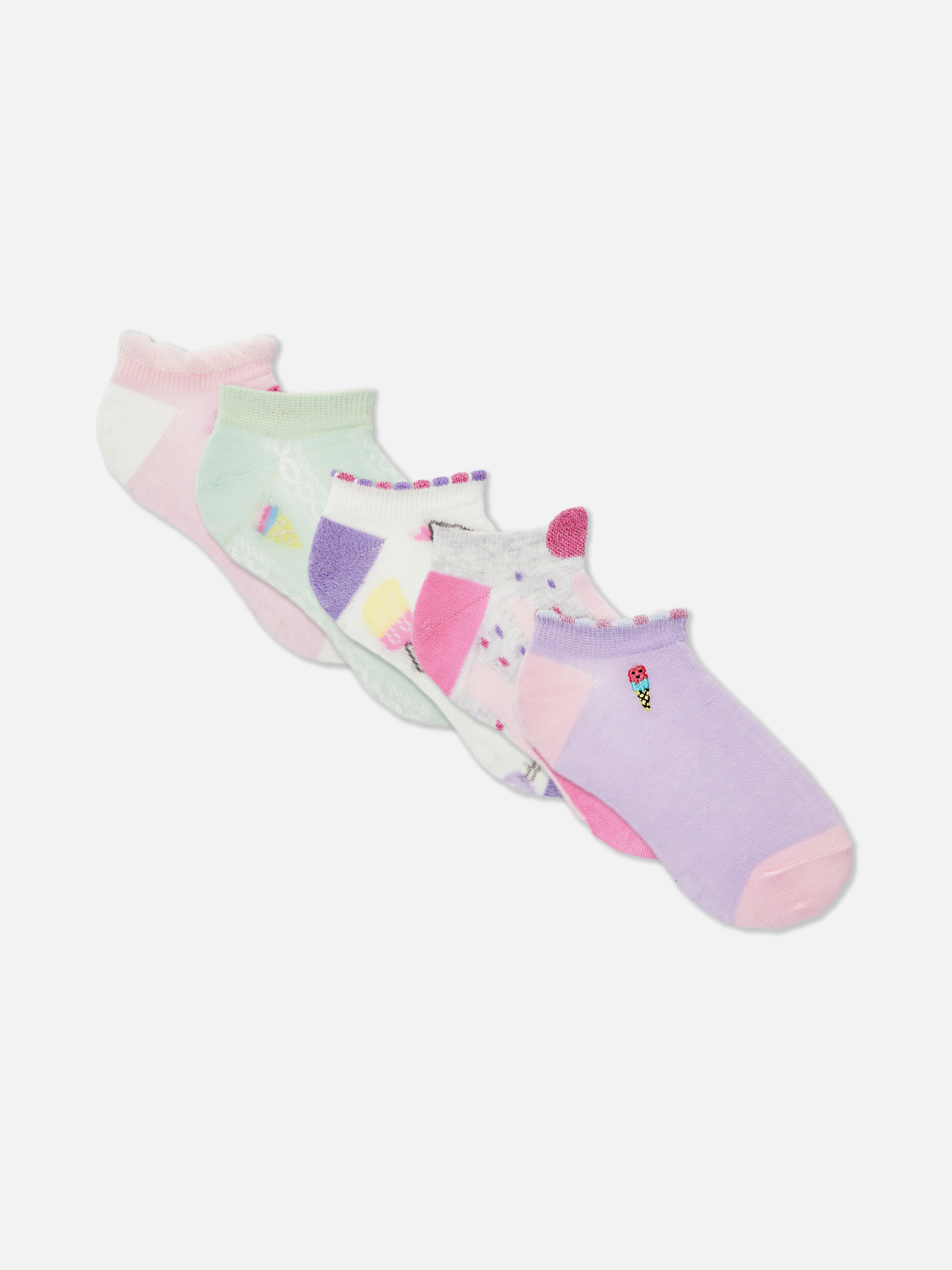 Pack de 5 calcetines bajos con estampado de helados