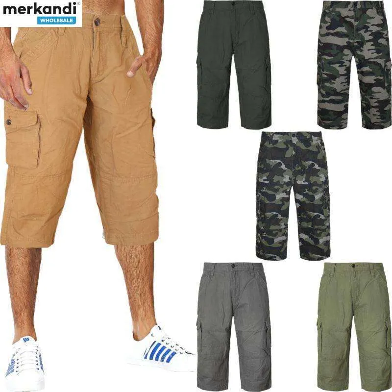 PANTALONES CORTOS CARGO DE TRES CUARTOS PARA HOMBRE 100% ALGODóN DE ALTA CALIDAD  VENTA AL POR MAYOR
