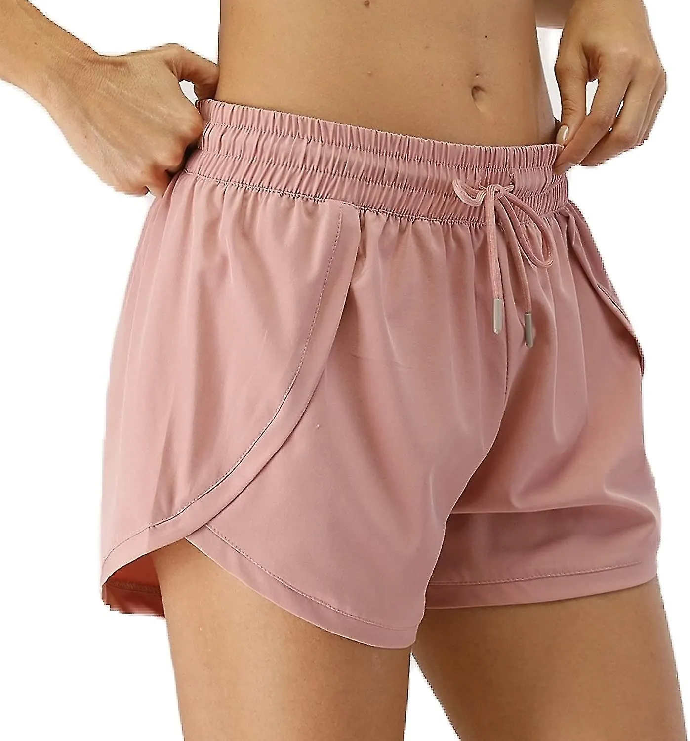 Pantalones cortos para correr para mujeres Doble capa Entrenamiento rápido en seco Gimnasio atlético Pantalones cortos de yoga