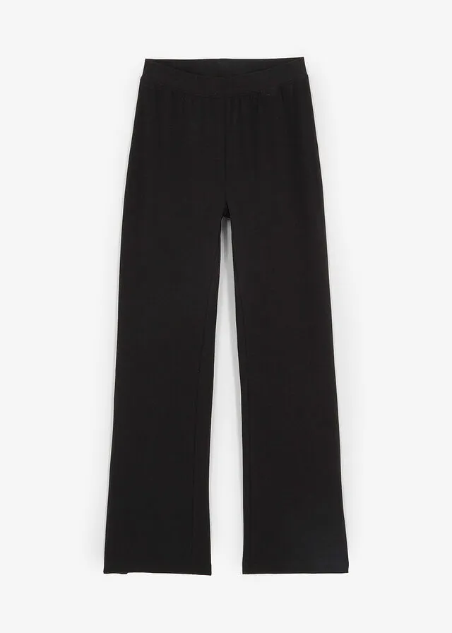 Pantalón acampanado con aberturas para niñas Negro