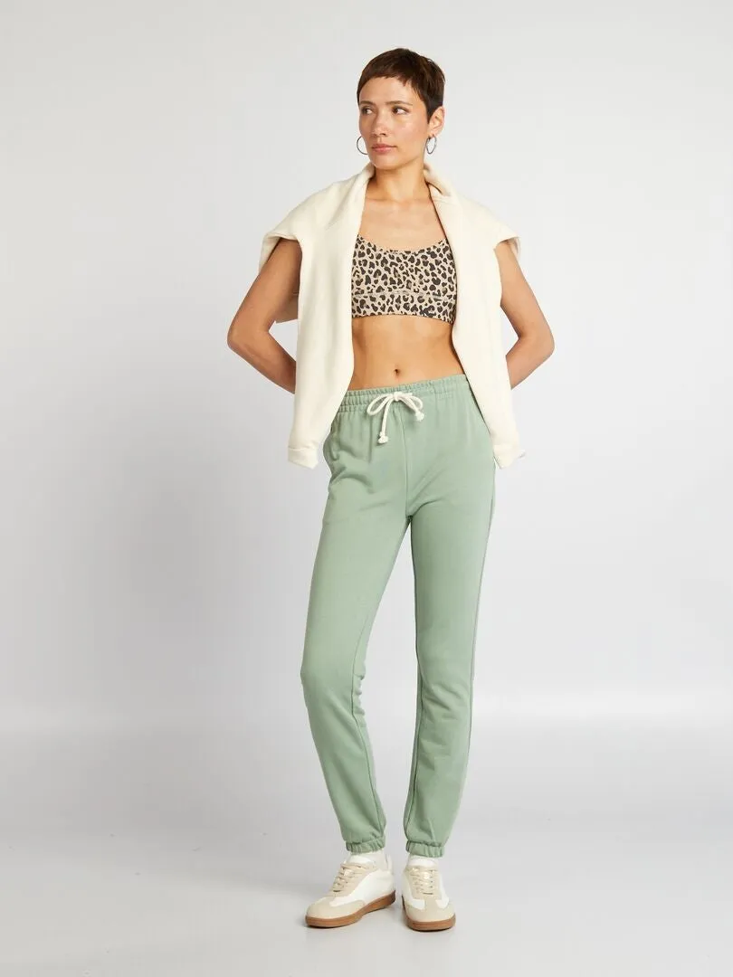 PANTALóN DE JOGGING LISO FINO  VERDE