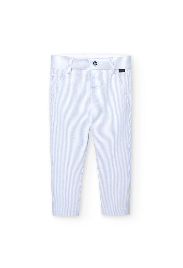 Pantalón oxford listado de bebé niño