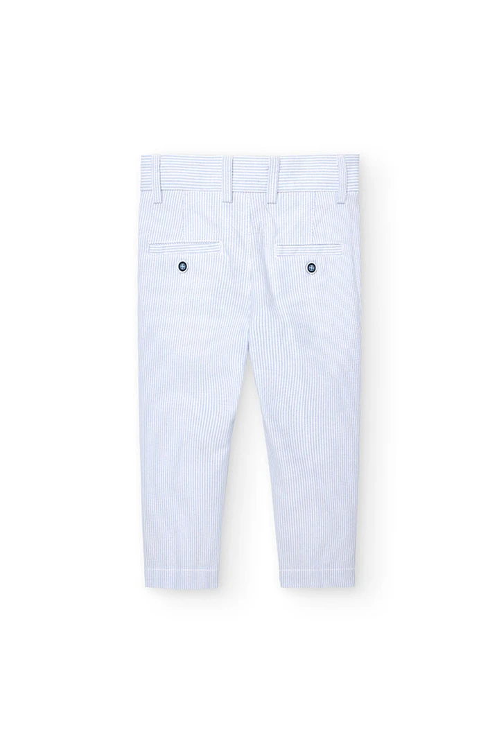 Pantalón oxford listado de bebé niño
