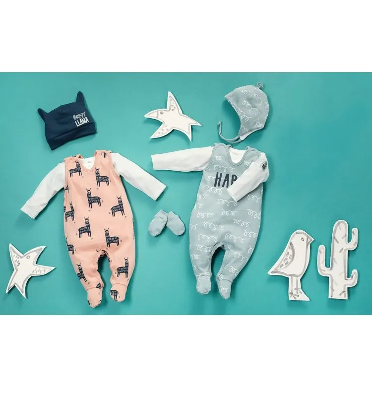 Pelele tirantes para bebé colección Happy Llama
