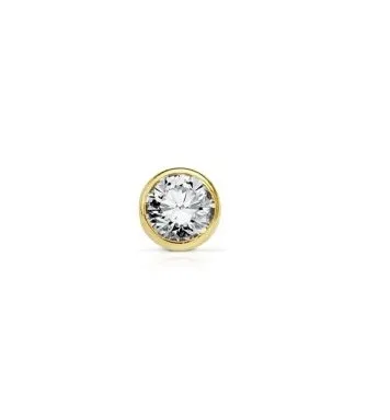 Pendiente Suelto Oro Circonita 4 mm.