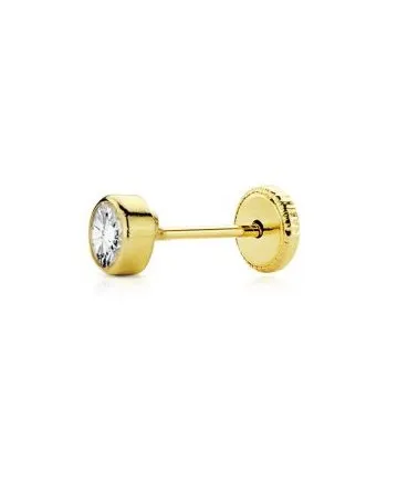 Pendiente Suelto Oro Circonita 4 mm.