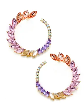 PENDIENTES DE AROS GRANDES DECORADOS CON PEDRERIA DE CRISTAL