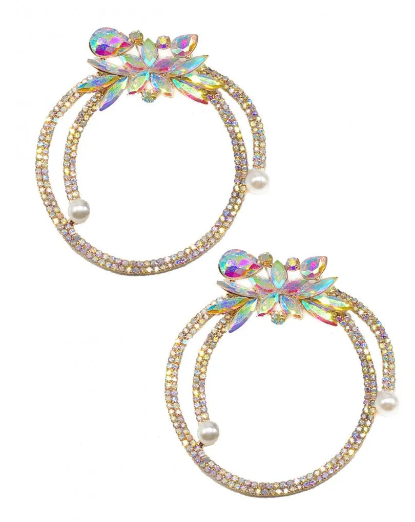 PENDIENTES DE DISEÑO GRAN ARO EN CRISTAL IRISADO