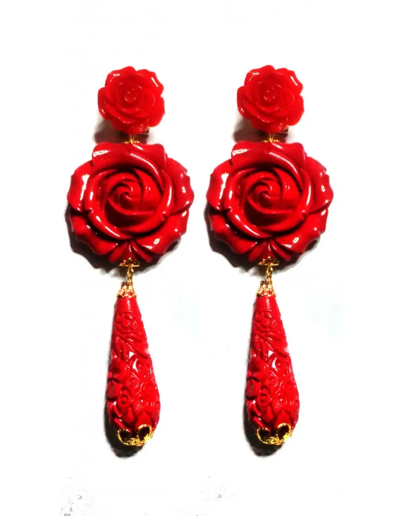 PENDIENTES DE FLORES DE RESINA