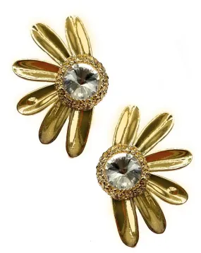 PENDIENTES DORADOS GRANDES DISEÑO DE MARGARITA IRREGULAR
