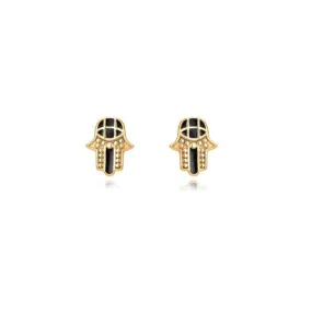 Pendientes en Plata de Ley Mano Black Gold