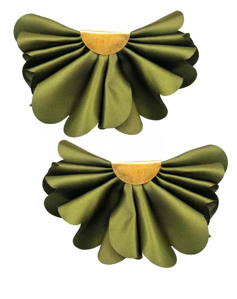 PENDIENTES GRANDES VERDE CAQUI DISEÑO ABANICO IDEAL TRAJE FLAMENCA