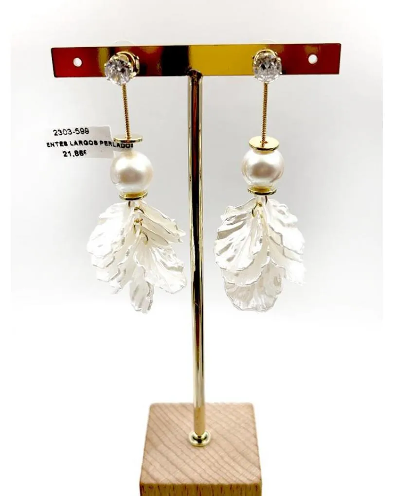 PENDIENTES INVITADAS DE BODA LARGOS CON HOJITAS ANACARADAS